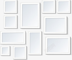 空白背景墙空白相框照片墙高清图片