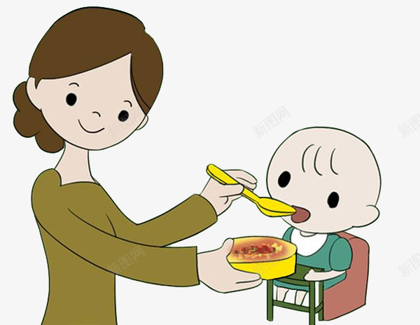 妈妈喂宝宝吃饭png免抠素材_新图网 https://ixintu.com 亲子 妈妈 宝宝吃饭 营养餐