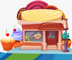 房子蛋糕糖果屋高清图片