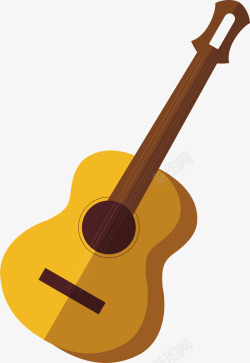 高端乐器一把简单的卡通手绘吉他高清图片