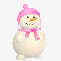 一个带着帽子的促销员一个带着粉色帽子的雪人矢量图高清图片
