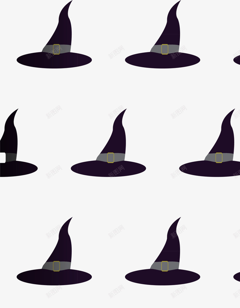 黑色卡通巫师帽png免抠素材_新图网 https://ixintu.com 万圣节 巫师帽 恐怖 装饰图案 边框纹理 魔法 黑色帽子