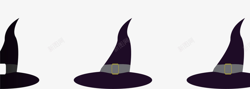 黑色卡通巫师帽png免抠素材_新图网 https://ixintu.com 万圣节 巫师帽 恐怖 装饰图案 边框纹理 魔法 黑色帽子