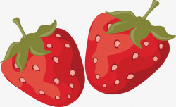 新鲜红色草莓矢量图素材