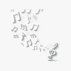 立体符号白色立体音乐旋律高清图片