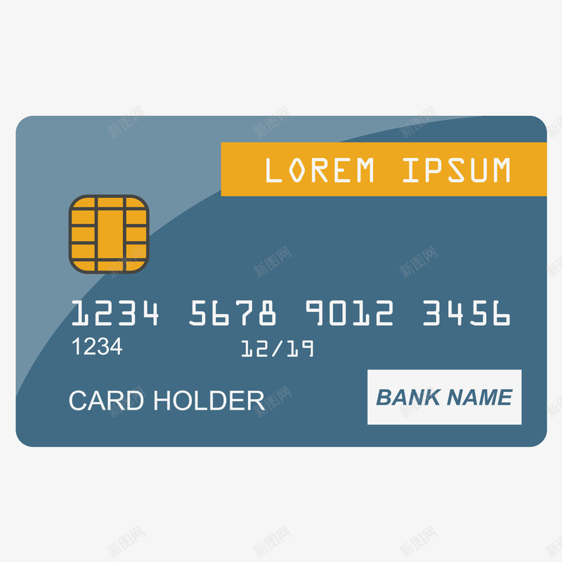 蓝色信用卡psd免抠素材_新图网 https://ixintu.com 信用 卡片 素材 蓝色