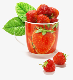 一杯草莓素材