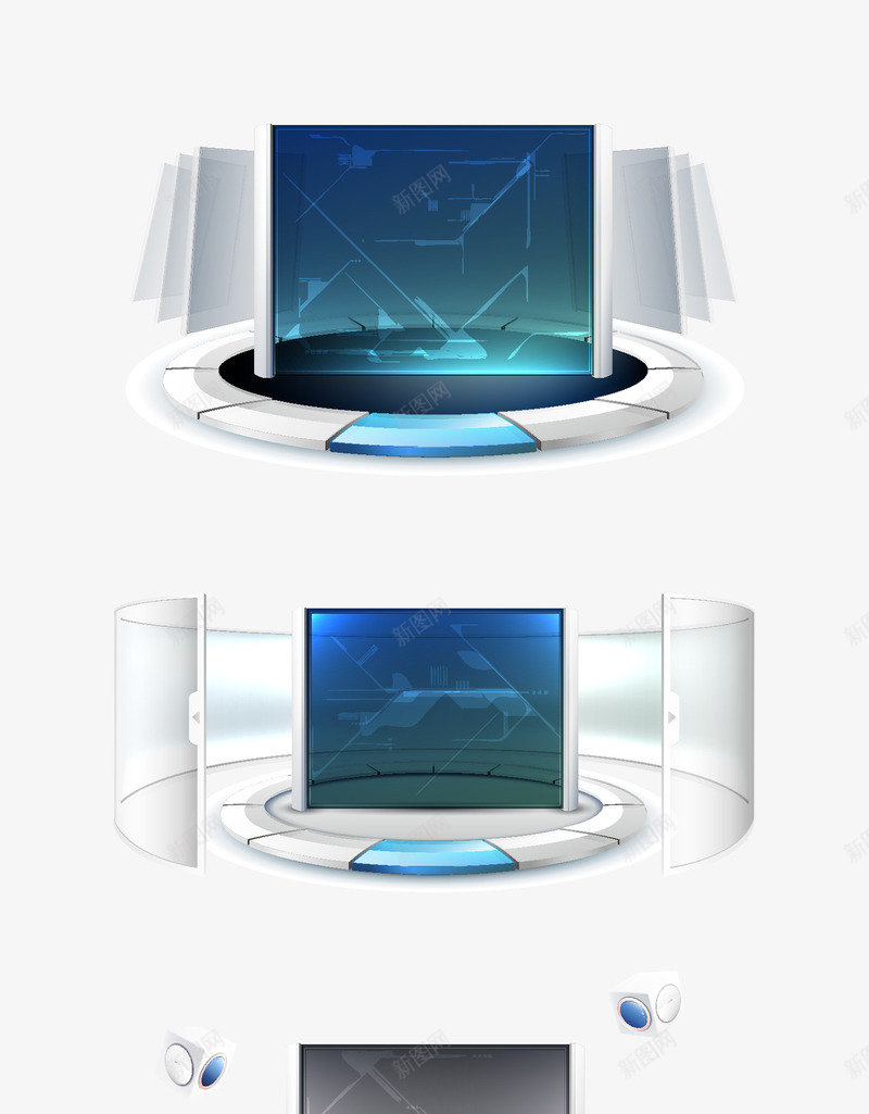 科技png免抠素材_新图网 https://ixintu.com PNG 分层 办公室 电脑 电视 科技