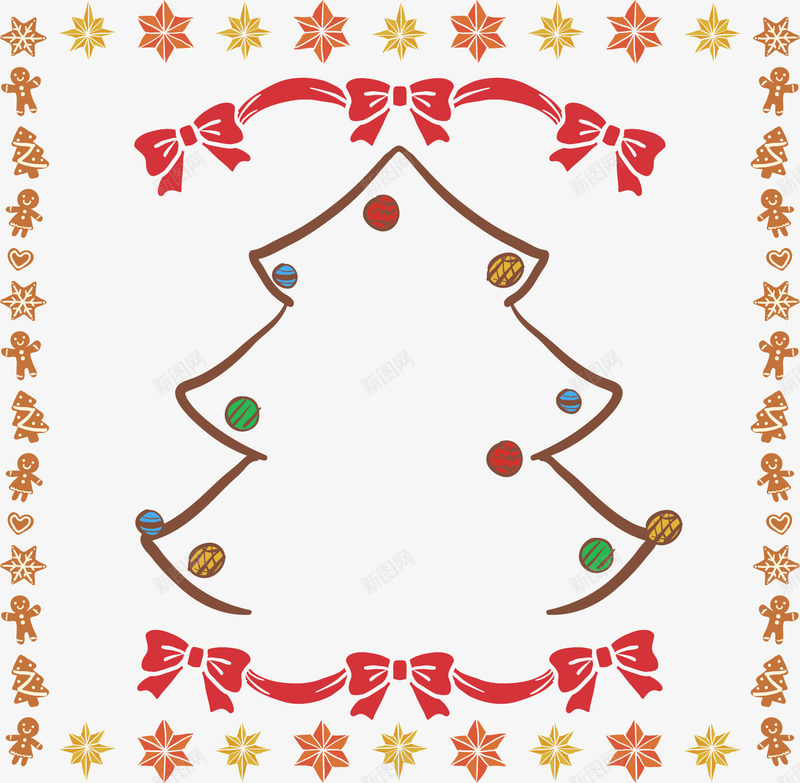 圣诞节边框矢量图ai免抠素材_新图网 https://ixintu.com 圣诞树 圣诞节 节日 边框 矢量图