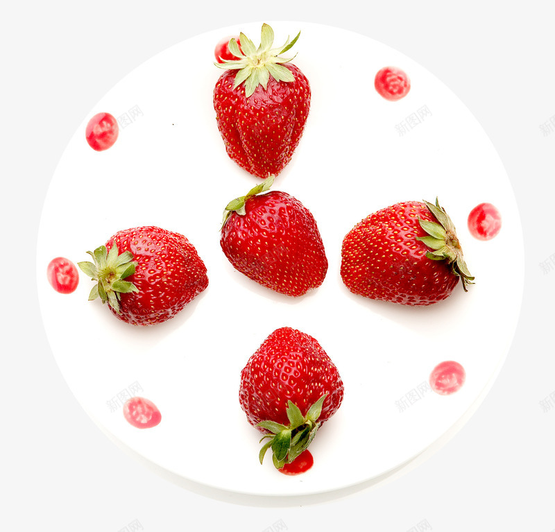 一盘草莓png免抠素材_新图网 https://ixintu.com 白色 盘子 碟子 红色 草莓