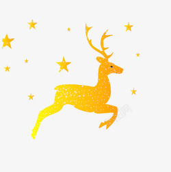 黄色鹿圣诞节小鹿高清图片