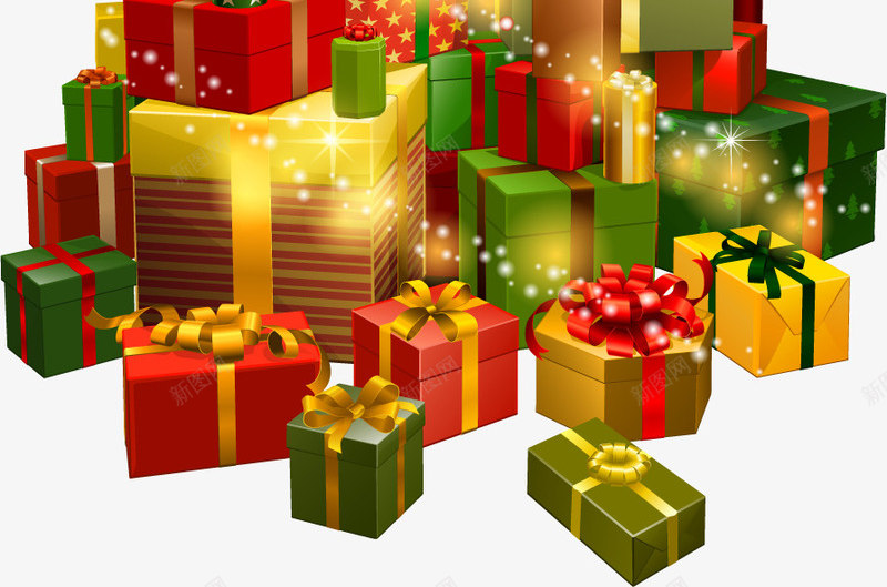 彩色光效圣诞树礼盒png免抠素材_新图网 https://ixintu.com 圣诞树 彩色 礼盒