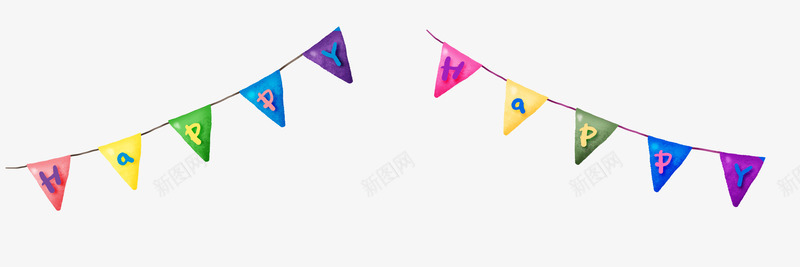 生日派对卡通彩旗装饰图案png免抠素材_新图网 https://ixintu.com 免抠PNG 卡通 彩旗 生日派对 装饰图案