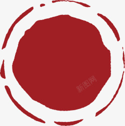圆形的中国风式红章素材