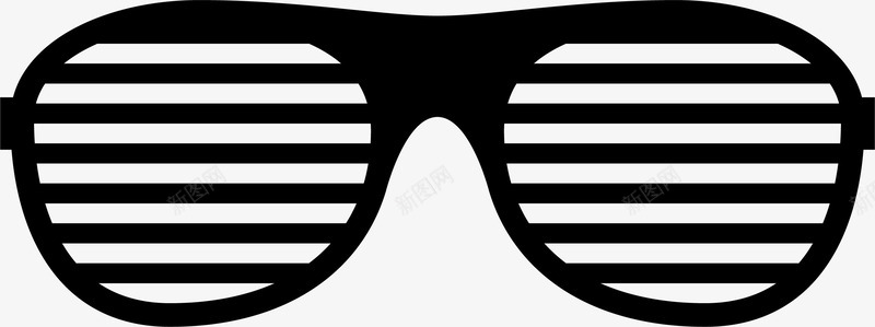 黑色条纹的复古眼镜矢量图图标图标