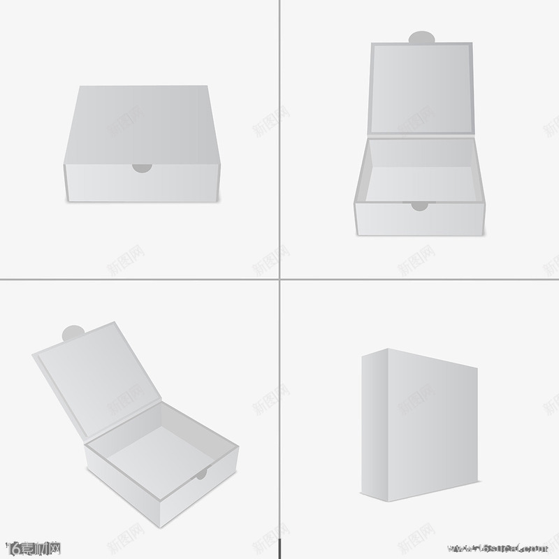 各种角度的白色盒子png免抠素材_新图网 https://ixintu.com 盒子 纸盒 纸袋