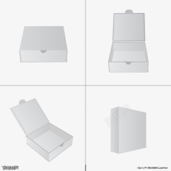 各种角度的白色盒子素材