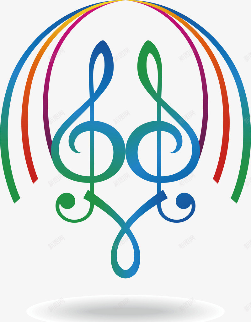 唯美音乐音符图标矢量图ai_新图网 https://ixintu.com logo logo设计 五线谱 创意 唯美音乐音符图标 图标 彩色 标志 衣服 设计标签 音乐 音乐图标 矢量图