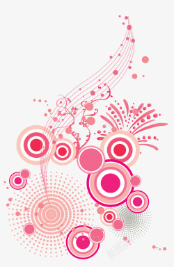 音符的交响乐粉色音符花高清图片