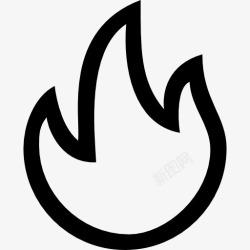 大杯线概述热界面符号的火焰轮廓图标高清图片