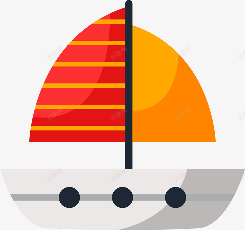 可爱小船帆船装饰图案png免抠素材_新图网 https://ixintu.com 卡通 可爱 小船 帆船 矢量图案 装饰图案