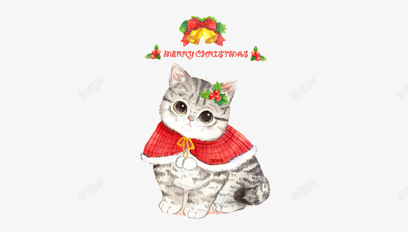 圣诞节圣诞猫png免抠素材_新图网 https://ixintu.com MerryChristma 动物 圣诞快乐 圣诞节 小猫咪 铃铛