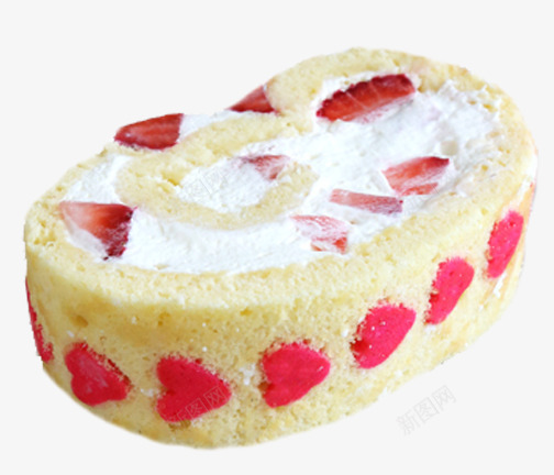 草莓卷皮png免抠素材_新图网 https://ixintu.com 甜点 糕点 美味 美食 蛋糕