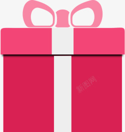 扁平化圣诞素材扁平化红色礼盒高清图片