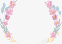 粉色春季美丽花朵框架素材