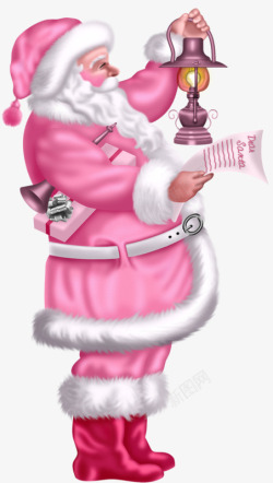 粉色圣诞老人素材