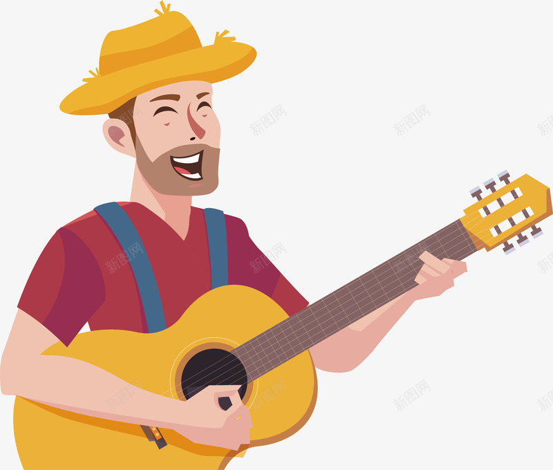 吉他歌手png免抠素材_新图网 https://ixintu.com 乐器 卡通 吉他 手绘 歌手