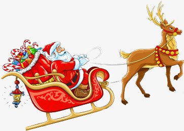 手绘红色圣诞老人麋鹿装饰png免抠素材_新图网 https://ixintu.com 圣诞老人 红色 装饰 麋鹿
