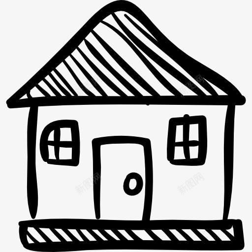 房子的手绘建筑图标png_新图网 https://ixintu.com 家居 家庭 建筑 房子 手绘 手绘施工