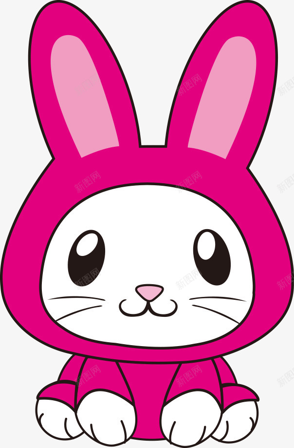 粉色小兔子矢量图ai免抠素材_新图网 https://ixintu.com 兔子 动物 卡通动物 小兔子 矢量图
