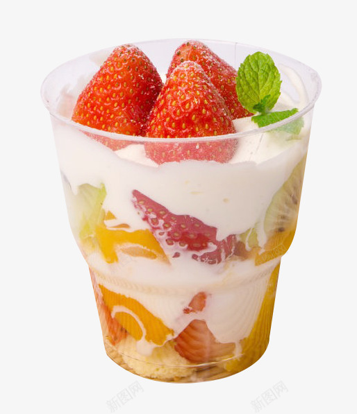 草莓甜品png免抠素材_新图网 https://ixintu.com 产品实物 健康 水果 甜品 美味 草莓 薄荷 装饰 饮品