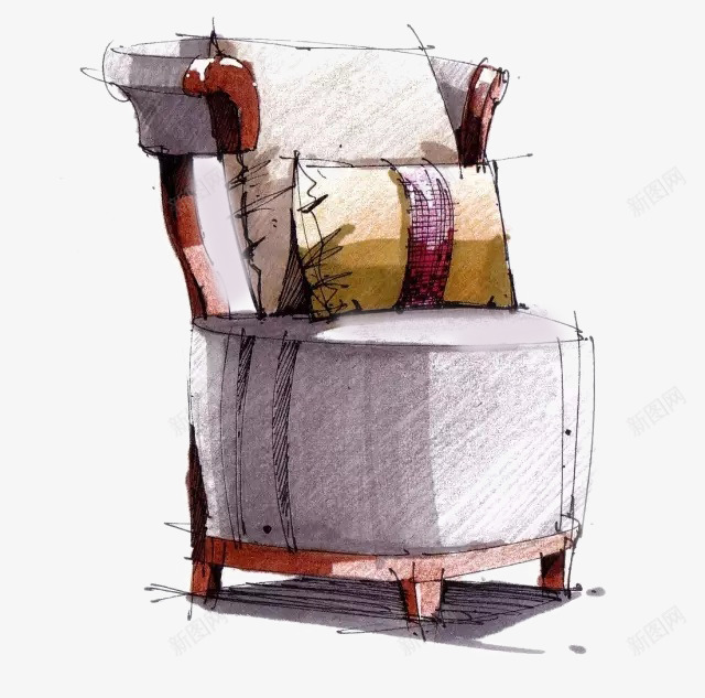 沙发座椅手绘png免抠素材_新图网 https://ixintu.com 家居 家装手绘效果图 座椅 手绘 效果图 水彩 水彩手绘沙发 沙发 电脑手绘家居