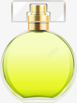 矢量绿色香水瓶手绘卡通空白香水瓶高清图片