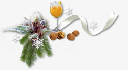 核桃果汁圣诞食品装饰高清图片
