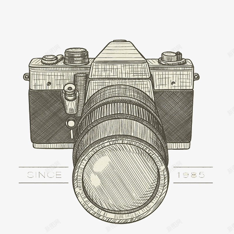 手绘单反相机png免抠素材_新图网 https://ixintu.com 单反 卡片机 复古 摄影 相机 运动相机