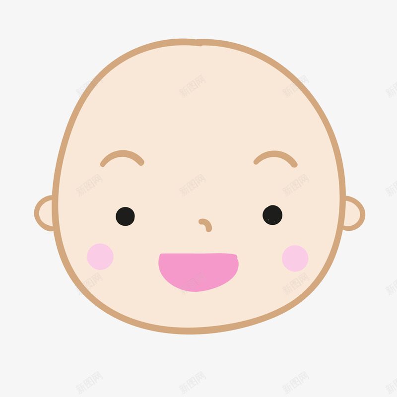 可爱婴儿头像表情矢量图ai免抠素材_新图网 https://ixintu.com 人物婴儿头像表情 笑 矢量图