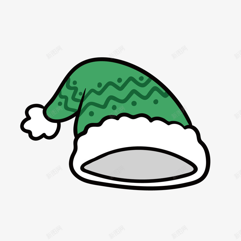 绿色手绘圣诞帽子元素png免抠素材_新图网 https://ixintu.com 卡通 图案 圣诞 帽子 手绘 插画 绿色 节日 花纹