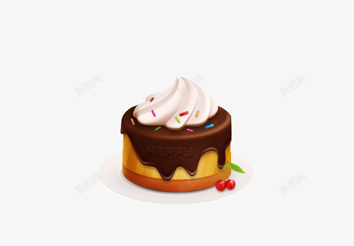 奶油蛋糕png免抠素材_新图网 https://ixintu.com 奶油蛋糕 巧克力蛋糕 樱桃 盘子 美味 芝士蛋糕