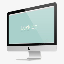 电脑上的桌面Desktop蓝色桌面月亮电脑高清图片