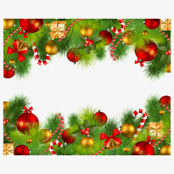 松树边框圣诞节植物装饰边框高清图片