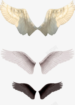 白色翅膀羽翼装饰图案素材