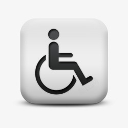 wheelchair不光滑的白色的广场图标迹象轮椅高清图片