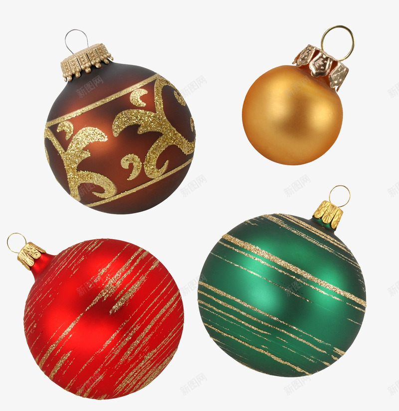 圣诞节球png免抠素材_新图网 https://ixintu.com 哑光圣诞球 圣诞球 圣诞节元素图片 圣诞节素材 样式不同 海洋球 红色 绿色黄色
