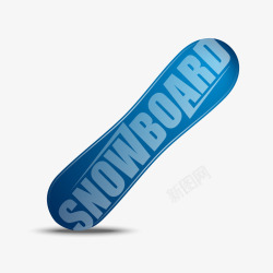 蓝色滑雪板矢量图素材