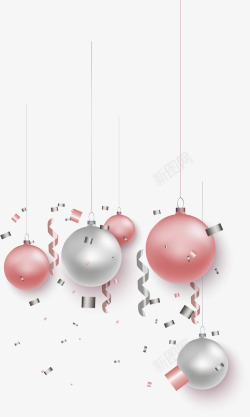多彩挂饰圣诞节粉色圣诞球高清图片