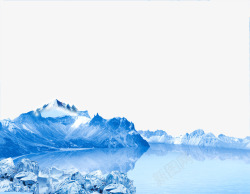 雪山坡背景一半雪山一半湖水海报装饰高清图片